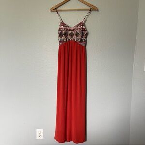 Xhilaration Bohemian Embroidered  Maxi Dress Size XS
